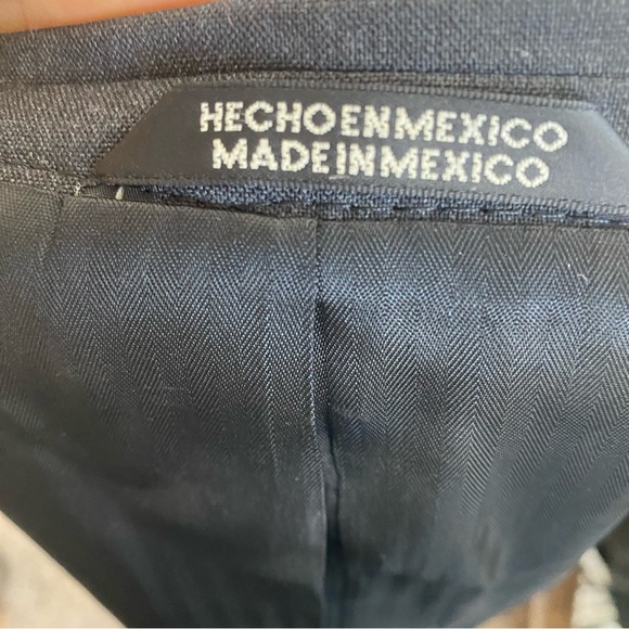 Stafford Blazer Men’s Dark Gray Two Button Wool Sport Jacket EUC - Picture 10 of 13